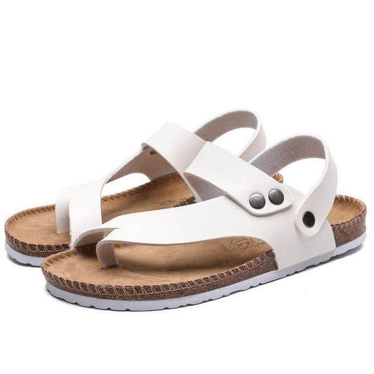 Slippers Men Summer Trend Flip Flops Men Cork Beach Flip Flops - Mubimart