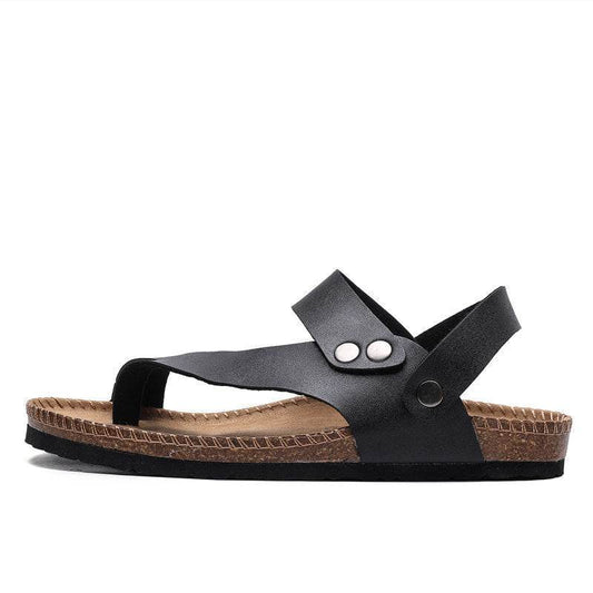 Slippers Men Summer Trend Flip Flops Men Cork Beach Flip Flops - Mubimart