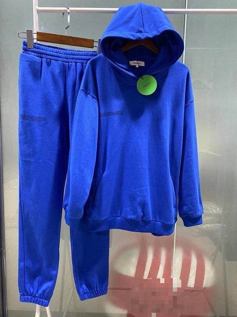 Solid Cotton Hooded Sweatshirts Hoodies Track Pants Joggers - Mubimart