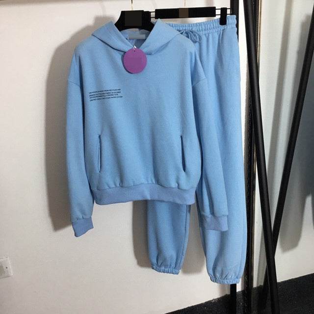 Solid Cotton Hooded Sweatshirts Hoodies Track Pants Joggers - Mubimart