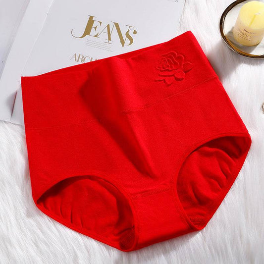 Pure Cotton High Waist Women's Panties Postpartum High Waist Belly Up Hips Plus Size Panties - Mubimart