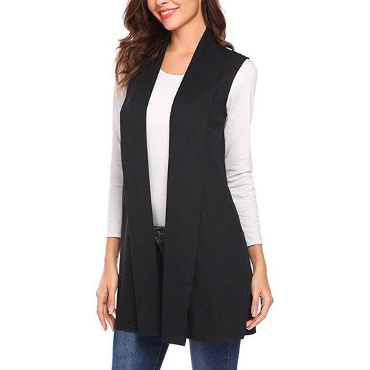 Sleeveless Shawl Vest Vest European And American Plus Size Top - Mubimart