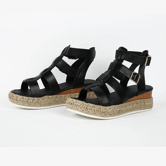 Womens Sandals Shoes Wedge Espadrille Ankle Strap T-Strap Flatform Gladiator - Mubimart
