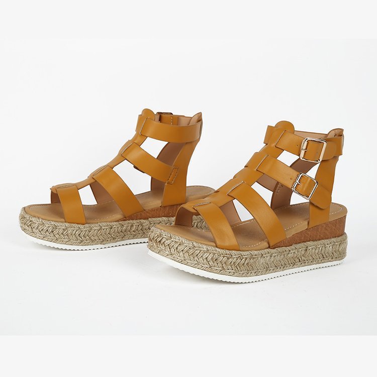 Dames Sandalen Schoenen Wedge Espadrille Enkelband T-Strap Flatform Gladiator