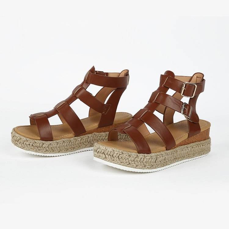 Womens Sandals Shoes Wedge Espadrille Ankle Strap T-Strap Flatform Gladiator - Mubimart