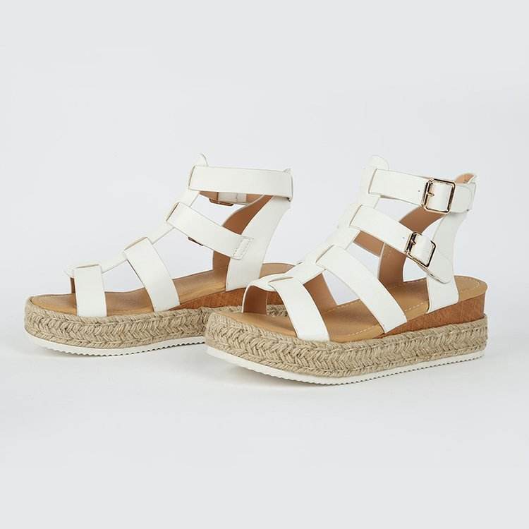 Womens Sandals Shoes Wedge Espadrille Ankle Strap T-Strap Flatform Gladiator - Mubimart