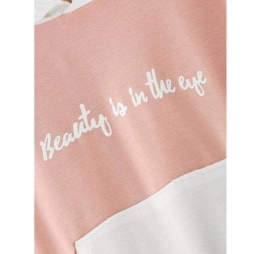 Explosive Color Matching Hooded Sweater Women - Mubimart