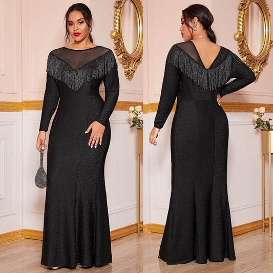 Fat Women Plus Size Evening Party Prom Long Dress Dresses - Mubimart