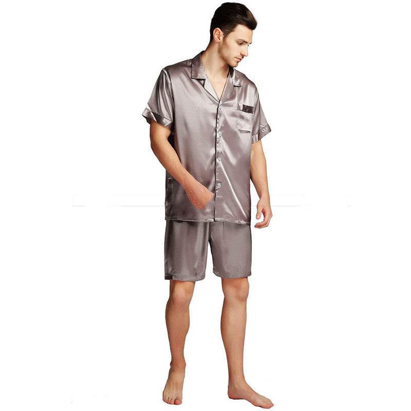Pajamas Set Pyjamas Nightwear Men Silk Plus Size Satin - Mubimart