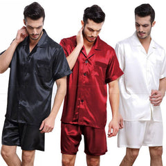 Pajamas Set Pyjamas Nightwear Men Silk Plus Size Satin - Mubimart -  