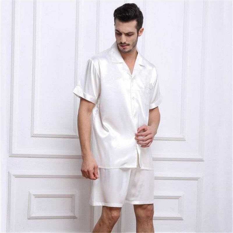 Pajamas Set Pyjamas Nightwear Men Silk Plus Size Satin - Mubimart