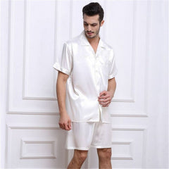 Pajamas Set Pyjamas Nightwear Men Silk Plus Size Satin - Mubimart -  