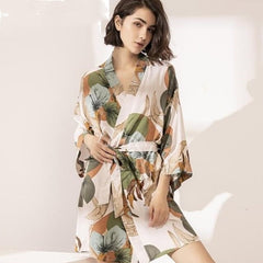 New Sleepwear Robe Spring Thin Cotton-silk Women - Mubimart -  