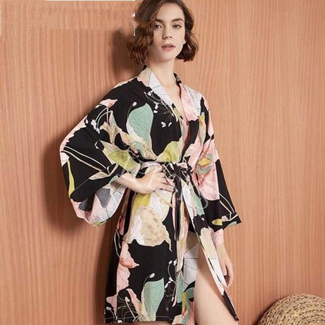 New Sleepwear Robe Spring Thin Cotton-silk Women - Mubimart