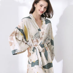 New Sleepwear Robe Spring Thin Cotton-silk Women - Mubimart -  