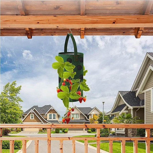 Strawberry Grow Bag Nonwoven Fabric Vertical Jardin Garden Hanging Plant Bag Vegetable Potato Planter Bag For Greenhouse - Mubimart