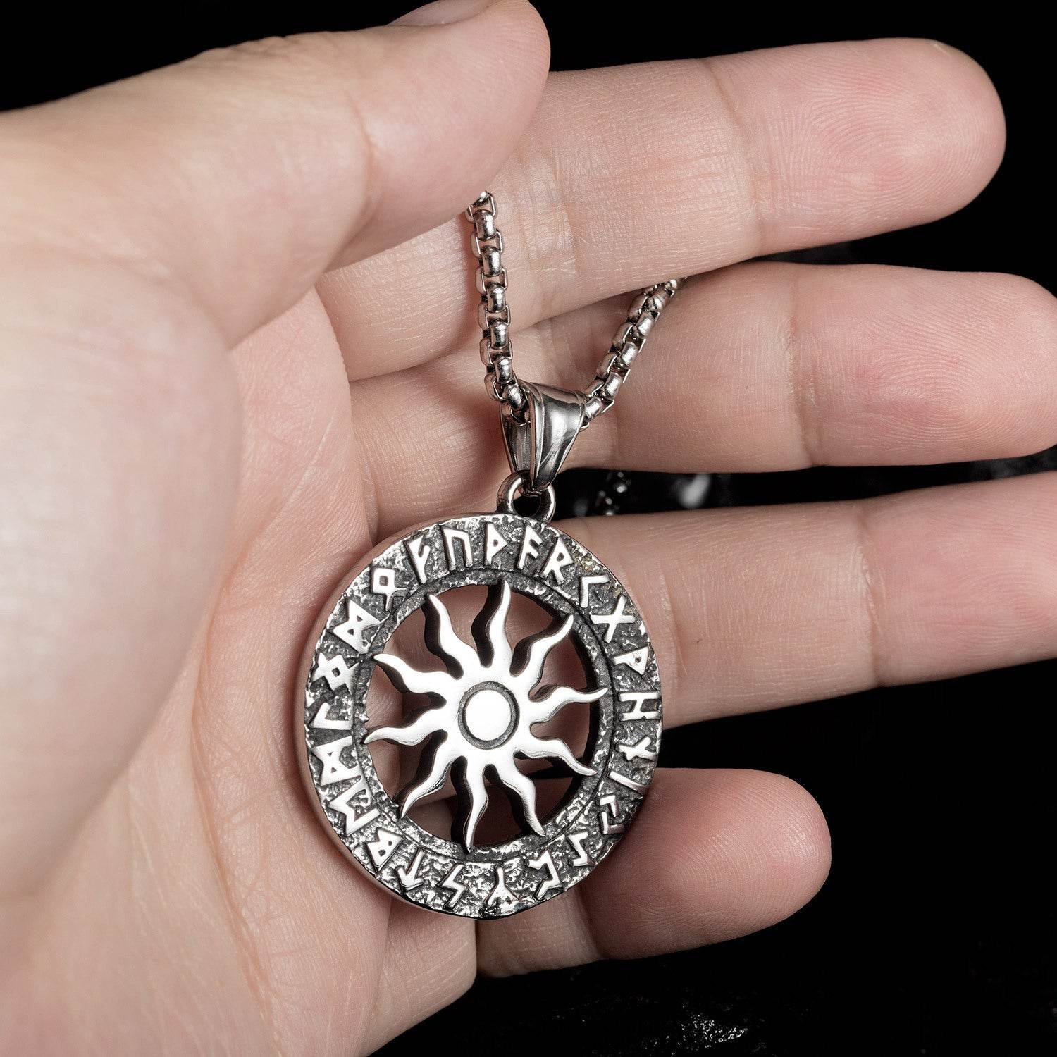 Stainless Pendant Necklace Symbol Amulet Men - Mubimart