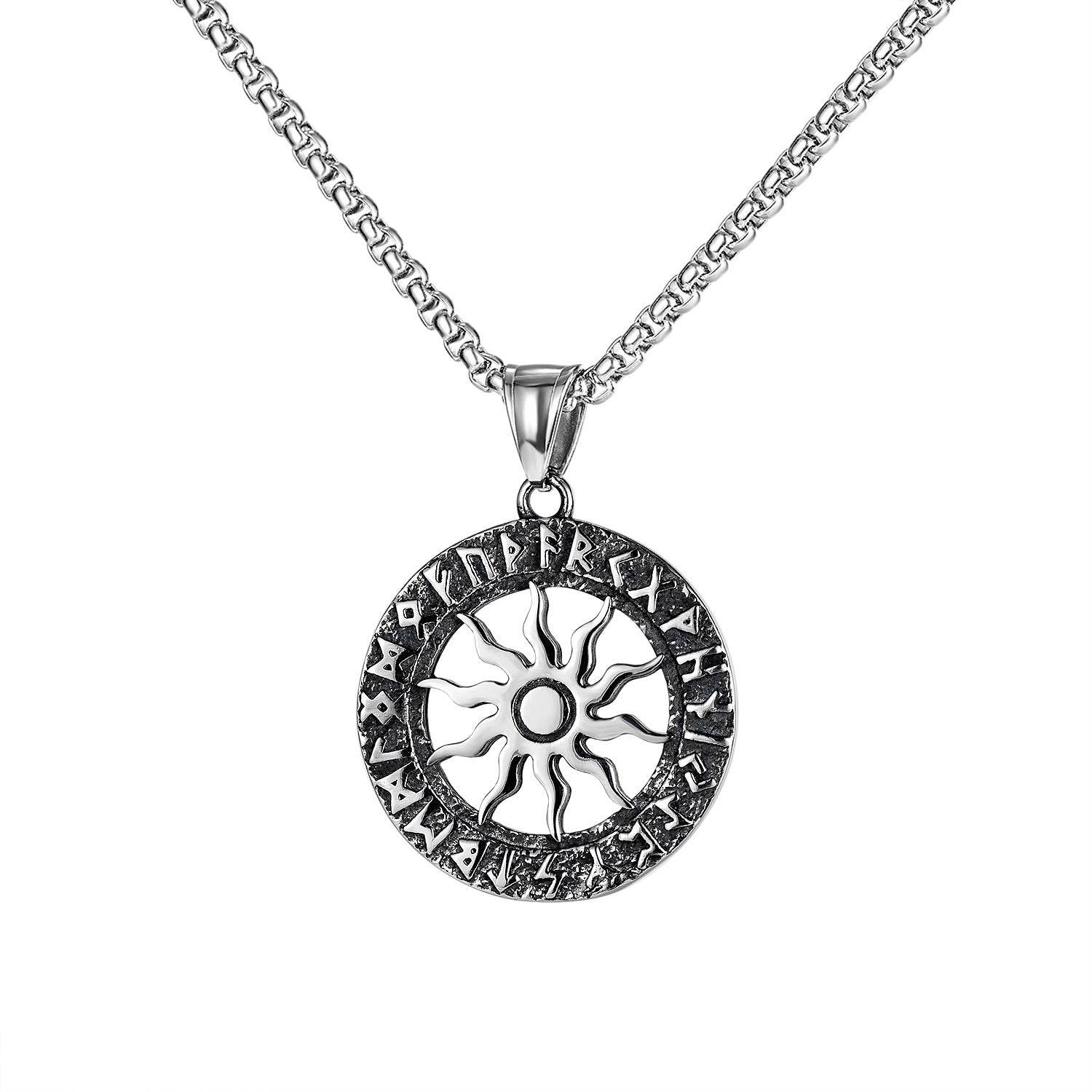 Stainless Pendant Necklace Symbol Amulet Men - Mubimart