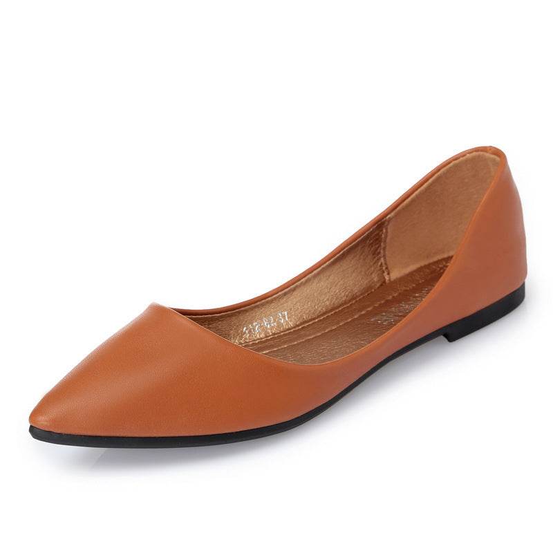 Summer Pointed-toe Shallow Soft-soled Flat Shoes - Mubimart