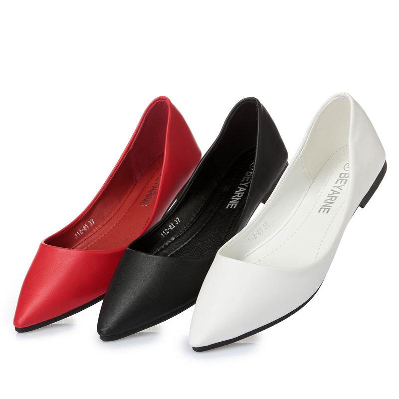 Summer Pointed-toe Shallow Soft-soled Flat Shoes - Mubimart