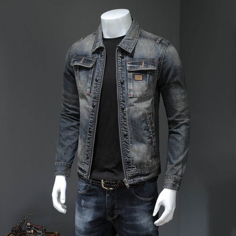 Men's Denim Jacket Plus Size Denim Jacket - Mubimart