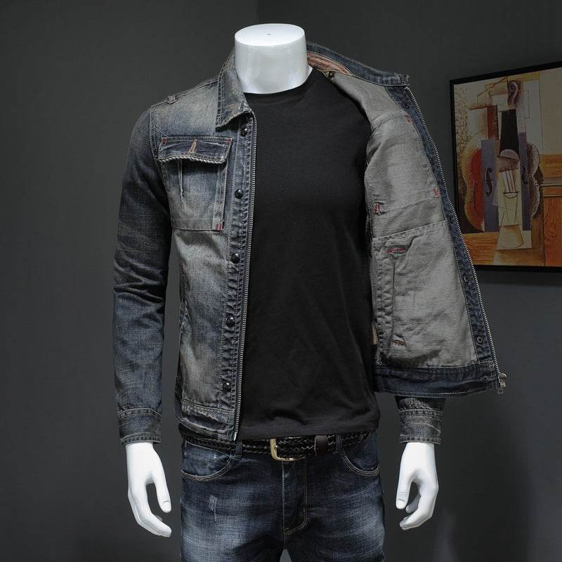 Men's Denim Jacket Plus Size Denim Jacket - Mubimart