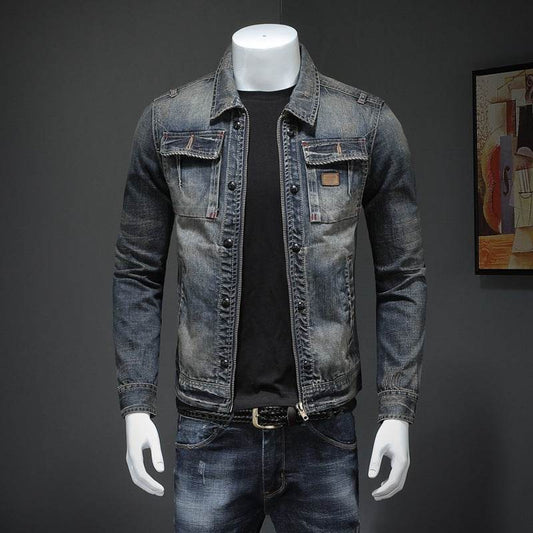Men's Denim Jacket Plus Size Denim Jacket - Mubimart