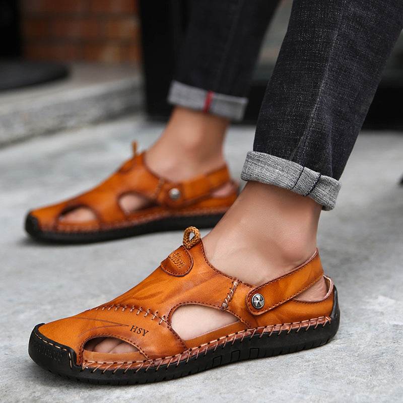 Genuine Leather Roman Summer Sandals For Men - Mubimart