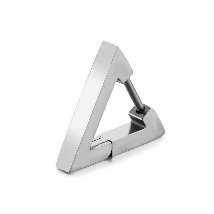 Stainless Steel Creative Hoop Earrings Women Triangular Earrings Fashion Jewelry Huggie Men Punk Hiphop - Mubimart