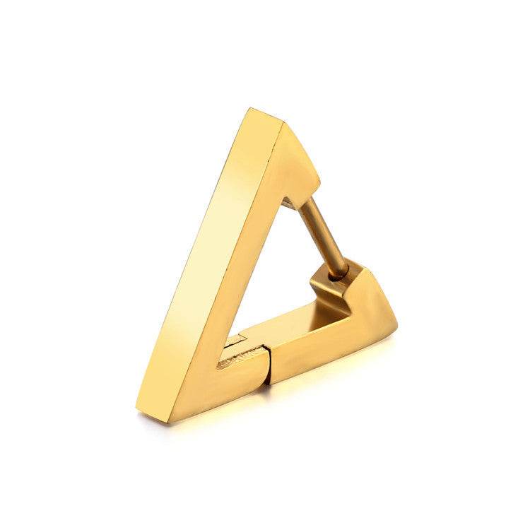Stainless Steel Creative Hoop Earrings Women Triangular Earrings Fashion Jewelry Huggie Men Punk Hiphop - Mubimart