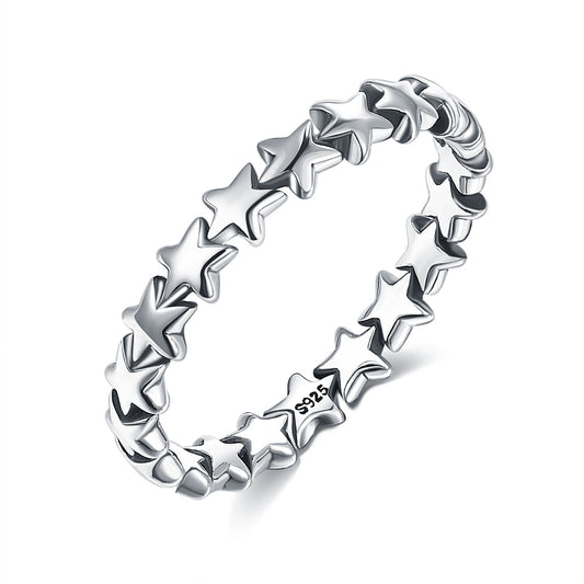 LEKANI-Frauen Herz Form Sterling Silber Ring Band 925 Sterling Silber Herz Stern Hochzeit 5 Stile