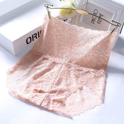 Hollow Lace Sexy High Waist Panties - Mubimart