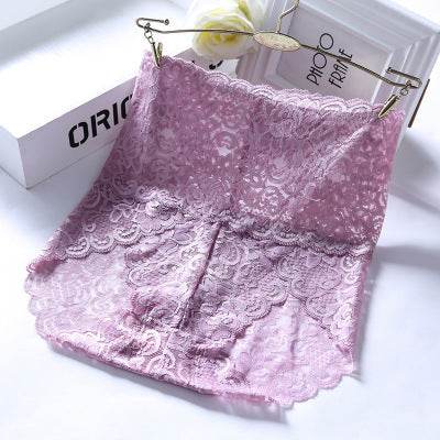 Hollow Lace Sexy High Waist Panties - Mubimart