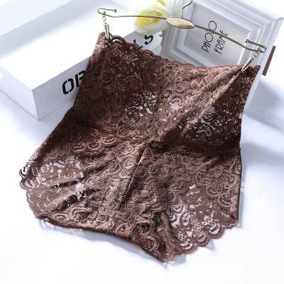 Hollow Lace Sexy High Waist Panties - Mubimart