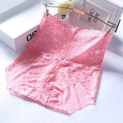 Hollow Lace Sexy High Waist Panties - Mubimart