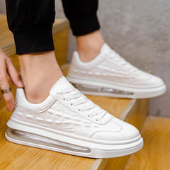 Trendy leren herenschoenen, modieuze casual sneakers