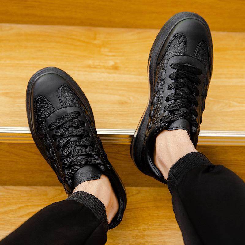 Trendy Leather Men's Shoes Fashion Casual Sneakers - Mubimart