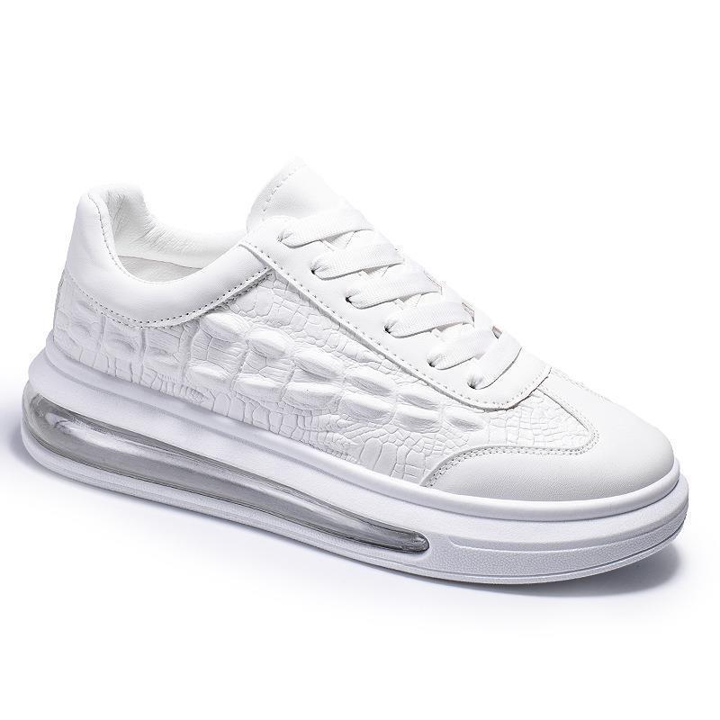 Trendy leren herenschoenen, modieuze casual sneakers