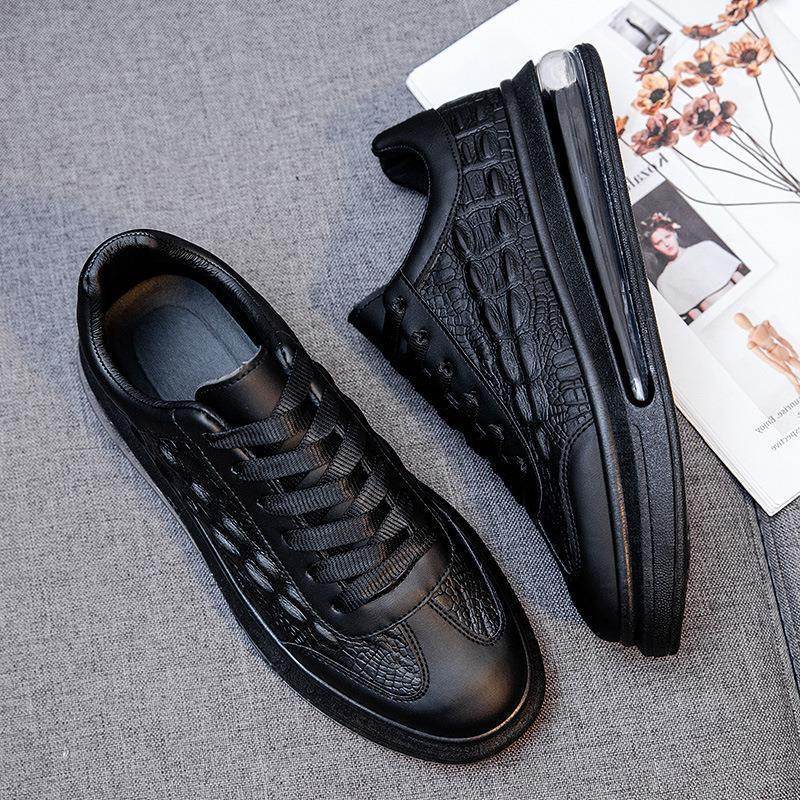 Trendy Leather Men's Shoes Fashion Casual Sneakers - Mubimart