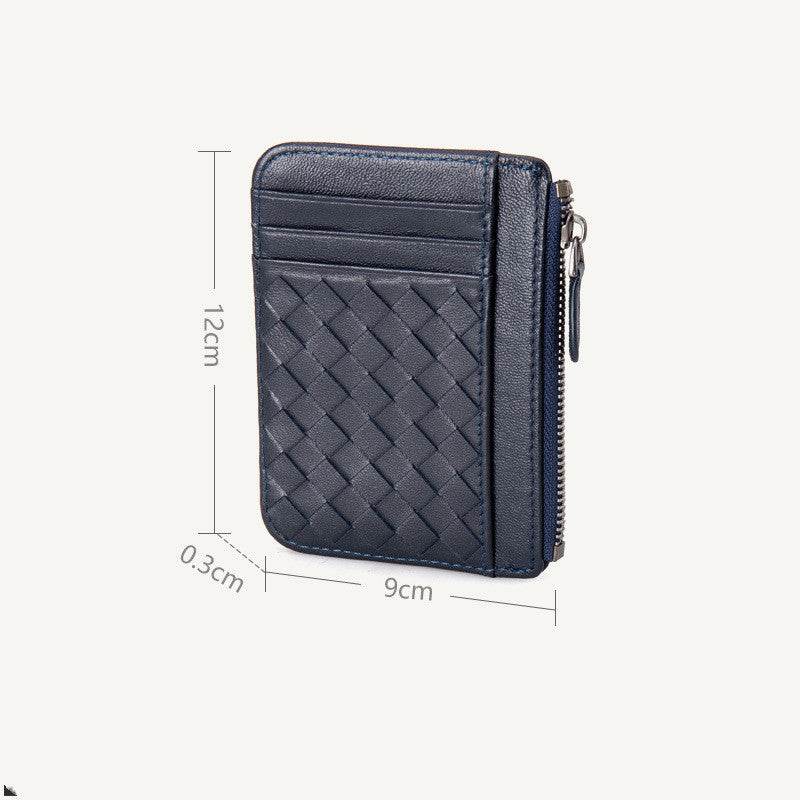 Ladies Card Holder Leather Ultra-Thin Woven Business Card Holder Card Holder - Mubimart