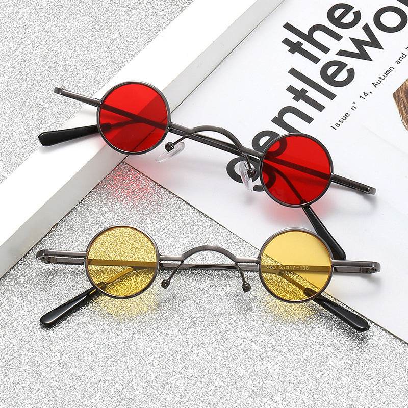 Super Small Round Frame Retro Sunglasses For Men Women Prince Glasses Hip Hop Sunglasses - Mubimart