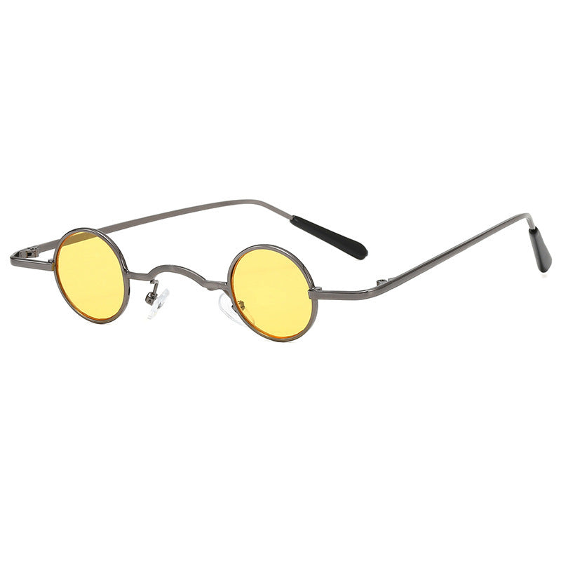 Super kleine runde Retro-Sonnenbrille für Männer und Frauen, Prinzenbrille, Hip-Hop-Sonnenbrille