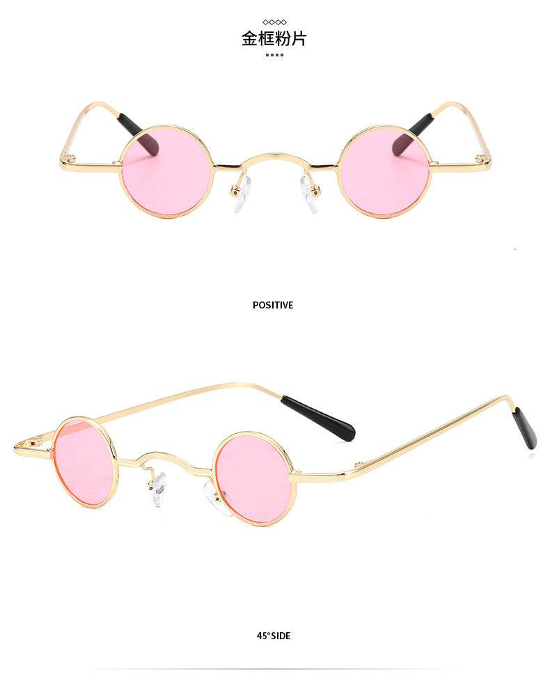 Super Small Round Frame Retro Sunglasses For Men Women Prince Glasses Hip Hop Sunglasses - Mubimart