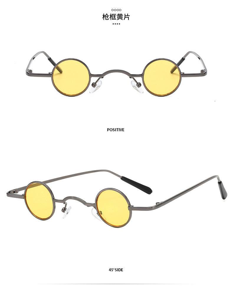 Super Small Round Frame Retro Sunglasses For Men Women Prince Glasses Hip Hop Sunglasses - Mubimart