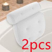 6 suction cups bath pillow 3D net bathtub pillow - Mubimart