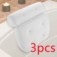 6 suction cups bath pillow 3D net bathtub pillow - Mubimart