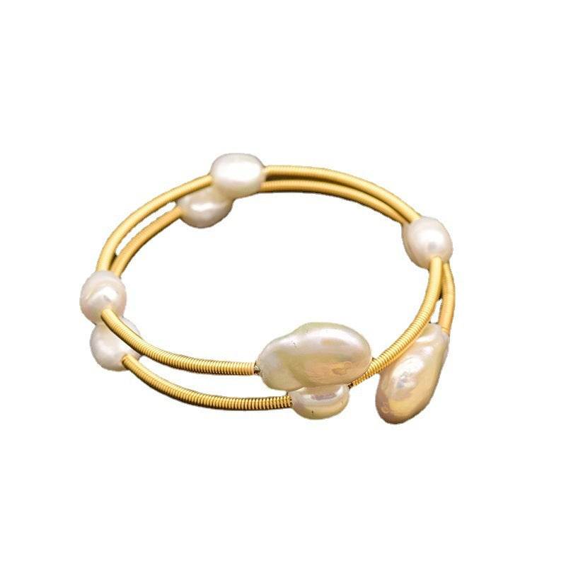 Freshwater Pearl Bangle Bracelet - Mubimart