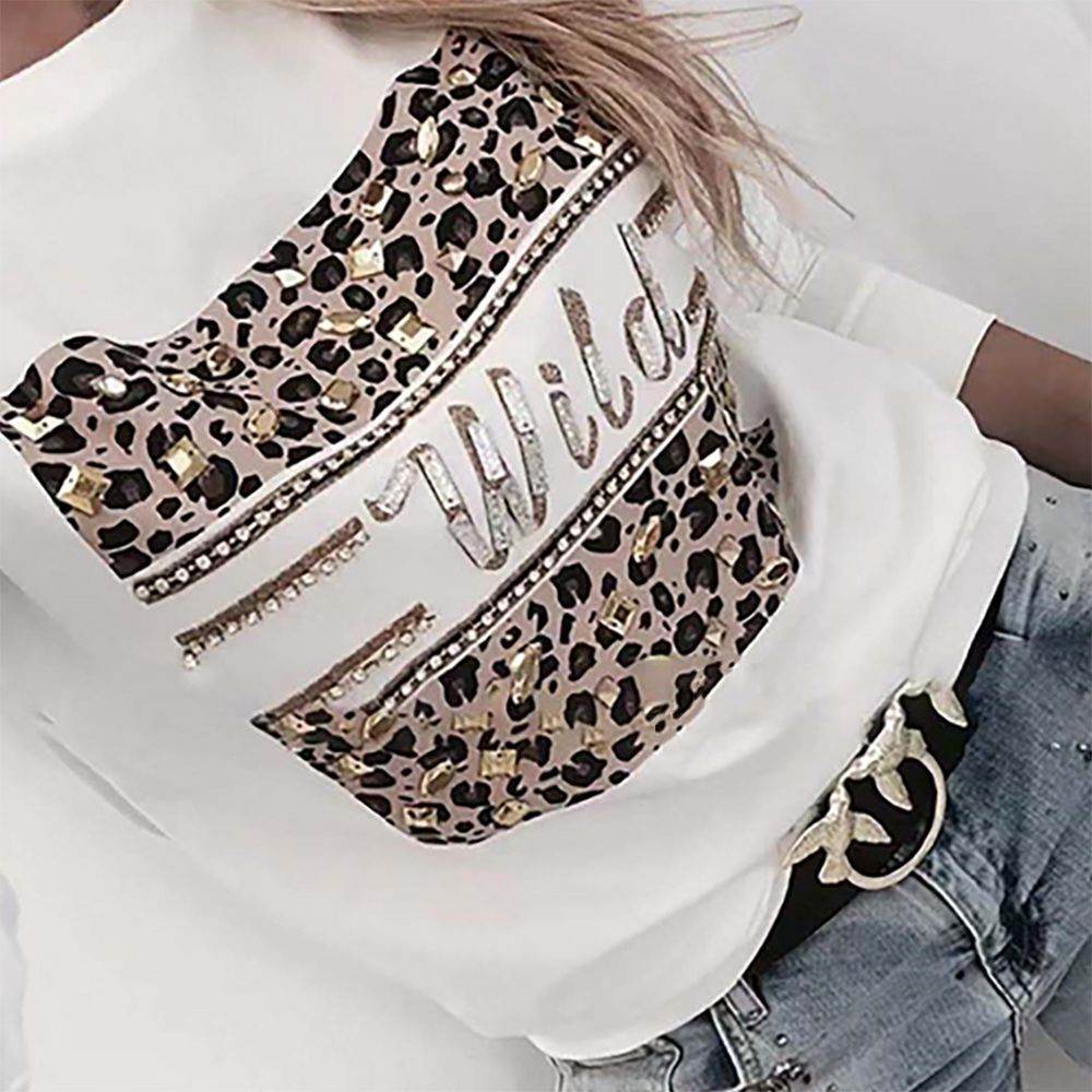 Letter Print Women Blouses And Shirt Spring Autumn Long - Mubimart