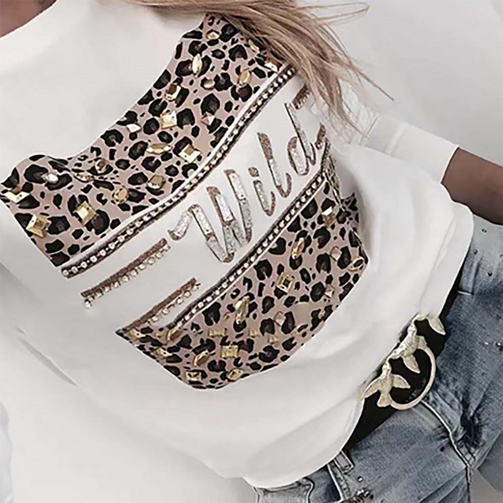 Letter Print Women Blouses And Shirt Spring Autumn Long - Mubimart -  