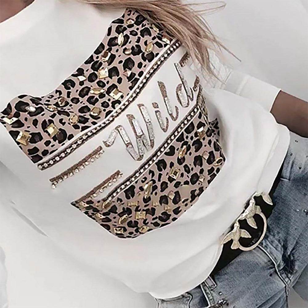 Letter Print Women Blouses And Shirt Spring Autumn Long - Mubimart